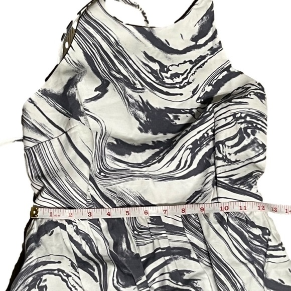 A New Day Tiered Sleeveless Halter Blue Swirl Marble Maxi Dress Women’s Size S - Picture 13 of 14